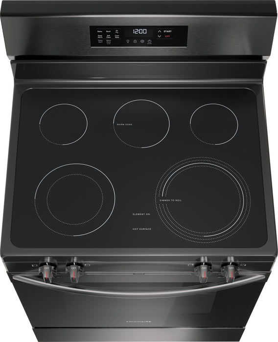 Frigidaire 5.3 Cu. Ft. Electric Range With Air Fry and Convection Bake - Black Stainless Steel - FCRE308CAD