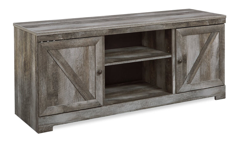 Wynnlow 63\" Rustic TV Stand with Storage and Cable Management for TVs up to 70\"- Grey