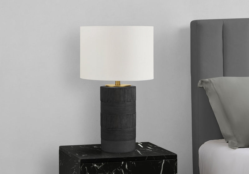 24\" Black and Gold Textured Table Lamp