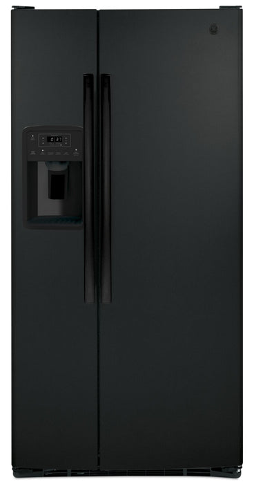 GE 33\" 23.2 Cu. Ft. Side-by-Side Refrigerator - Black - GSS23GGPBB
