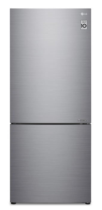 LG 28\" 15 Cu. Ft. Bottom-Mount Counter-Depth Refrigerator - Platinum Silver - LBNC15251V