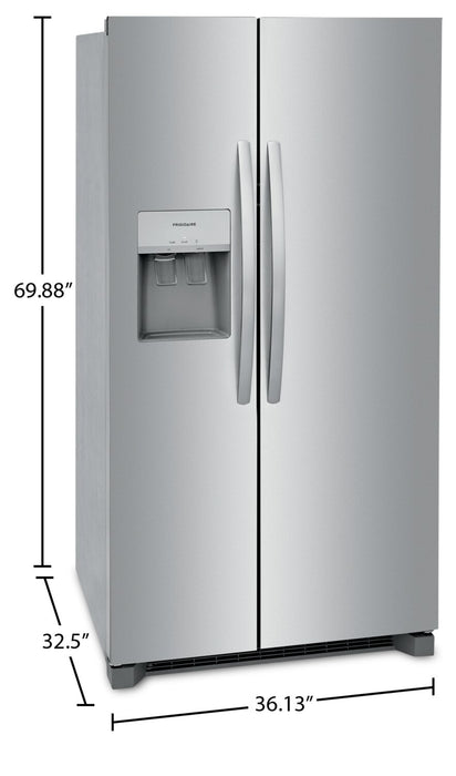 Frigidaire 36\" 25.6 Cu. Ft. Standard-Depth Side-by-Side Refrigerator - Stainless Steel - FRSS2623AS