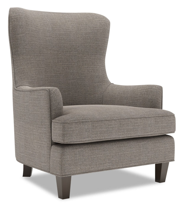 Made in Canada Sofa Lab Customizable Wingback 32\" Linen-Look Fabric Accent Chair - Luna Smoke Grey