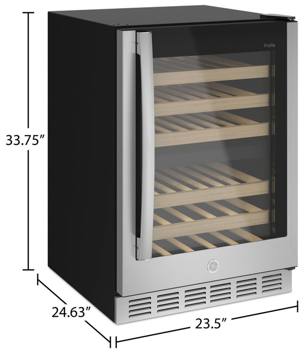 Profile 24\" 4.8 Cu. Ft. Wine Chiller Refrigerator - Stainless - PWS06DSPSS