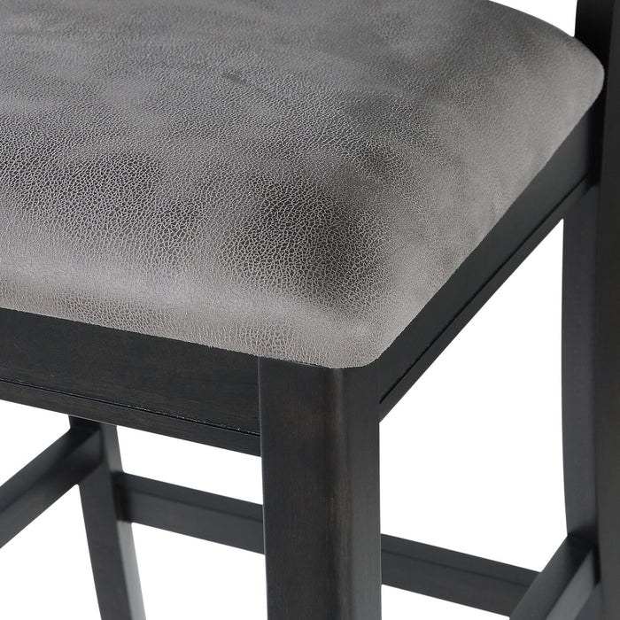 Dena Counter-Height Dining Chair with Vegan-Leather Fabric - Grey