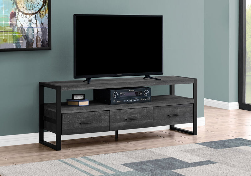 Asa 60\" Modern TV Stand with Storage and Cable Management for TVs up to 65\"- Black
