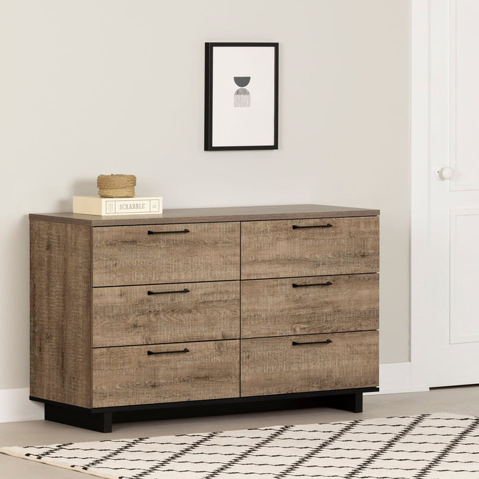 Everley Bedroom 6-Drawer Dresser, 51.3\"W x 31.3\"H - Brown