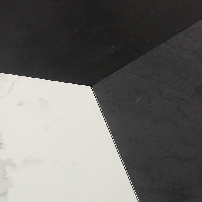 Titan 25.2\" Modern Round Coffee Table - White, Grey & Black 