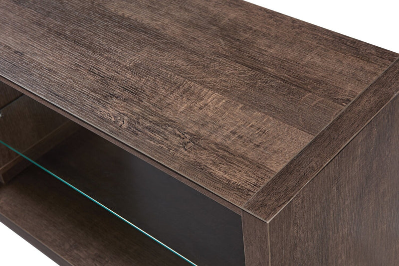 Alex 84\" Modern TV Stand with Storage and Cable Management for TVs up to 90\"- Walnut Oak