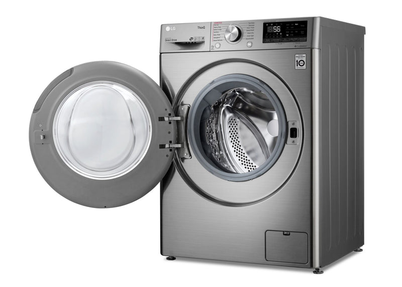 LG 2.6 Cu. Ft. Smart Front-Load High-Efficiency Steam All-in-One Laundry - Graphite Steel - WM3555HVA