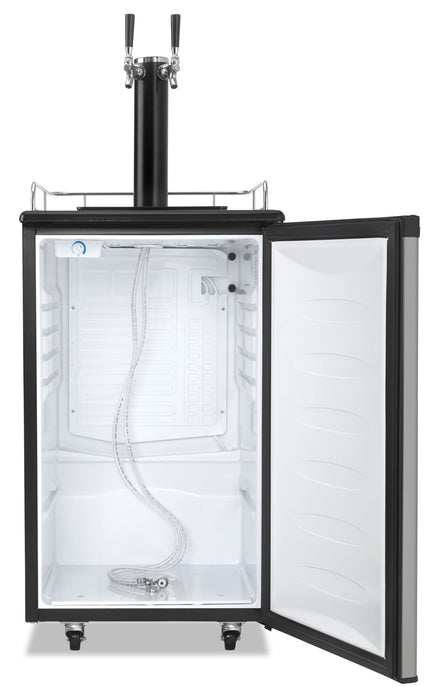 Danby 20.5\" 5.4 Cu. Ft. Dual Tap Keg Cooler - Stainless Steel - DKC054A1BSL2DB
