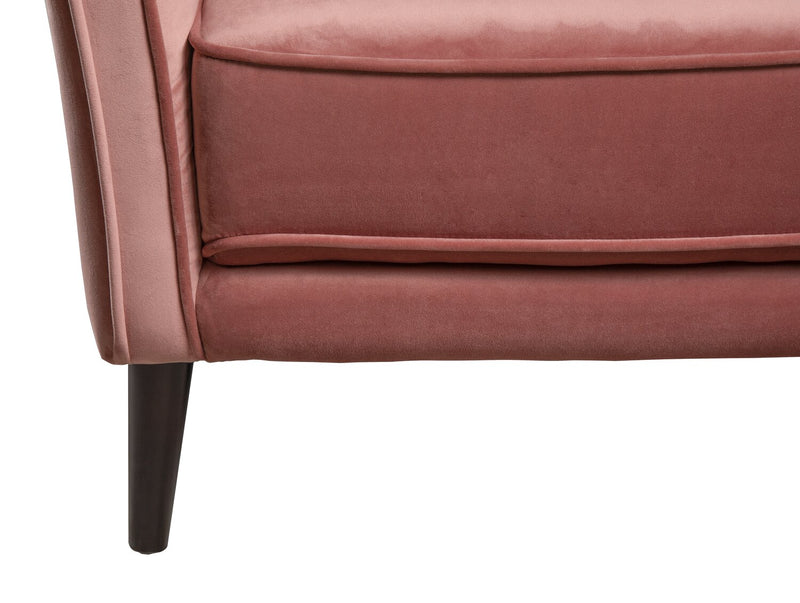 Brinley 29\" Velvet Fabric Accent Chair with Wood Legs - Pink