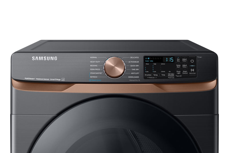 Samsung 7.5 Cu. Ft. Electric Dryer with Steam - Black Stainless Steel - Stackable - DVE50BG8300VAC