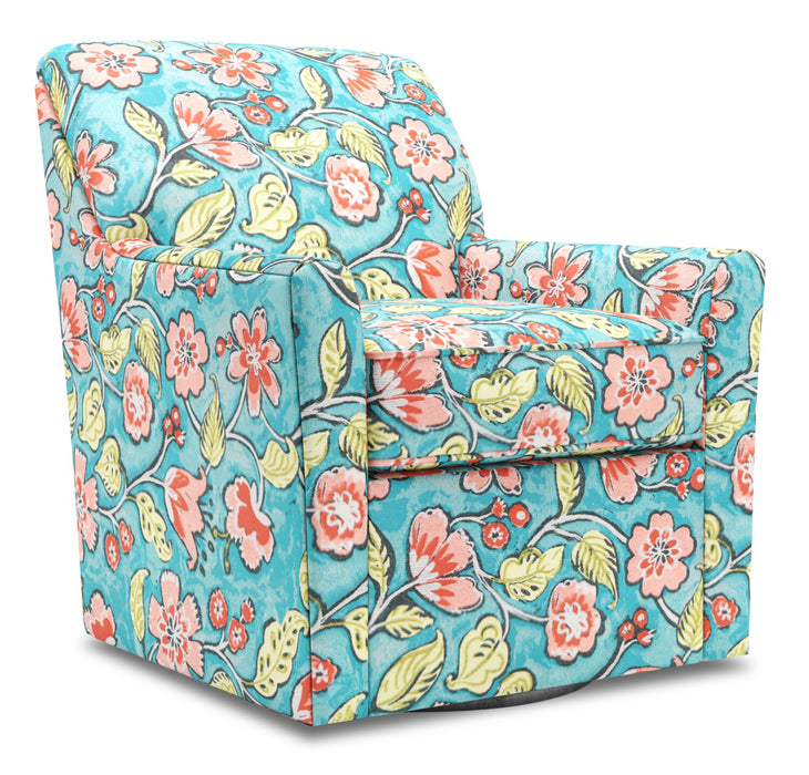 Made in Canada Sofa Lab Customizable Swivel 31\" Fabric Accent Chair - Malibu Multicolour