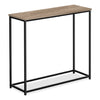 Alma 31.5\" Modern Sofa Table - Dark Taupe with Black Metal Frame