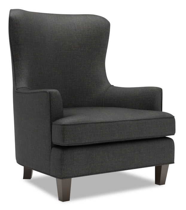 Made in Canada Sofa Lab Customizable Wingback 32\" Linen-Look Fabric Accent Chair - Luna Kohl Grey