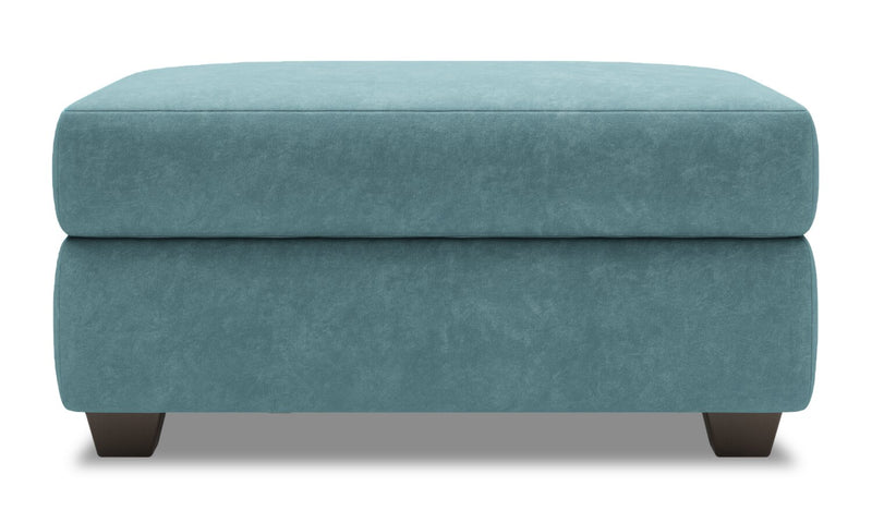 Made in Canada Customizable Sofa Lab The Trunk 39\" Velvet Fabric Storage Ottoman - Sea Blue