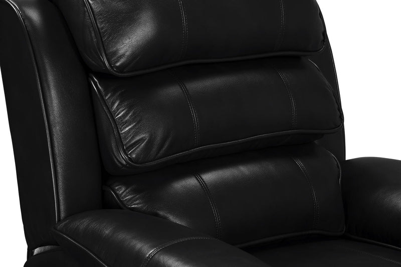 Adam 34.45\" Leather-Look Fabric Glider Reclining Chair - Black