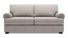 Made in Canada Customizable Sofa Lab Roll 76\" Linen-Look Fabric Condo Size Sofa with Rolled Arms - Pax Slate Grey