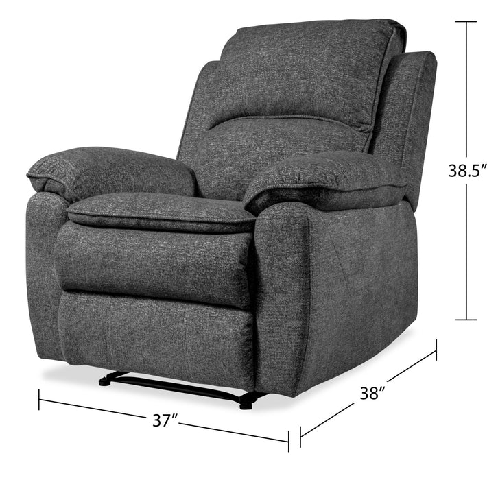 Chandler 37\" Chenille Fabric Reclining Chair - Grey