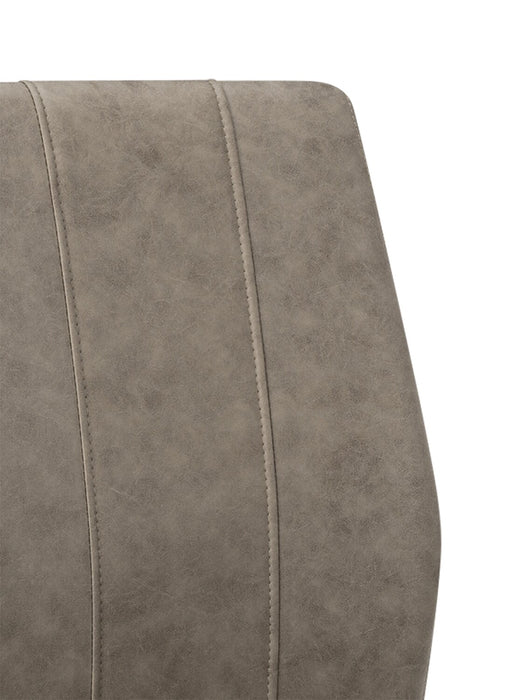 Heath Dining Chair with Vegan-Leather Fabric, Metal - Taupe