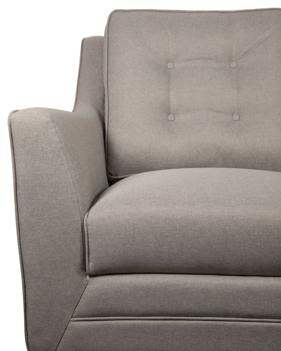 Novalee 57\" Linen-Look Fabric Loveseat with Flared Arms and Button Tufting - Taupe