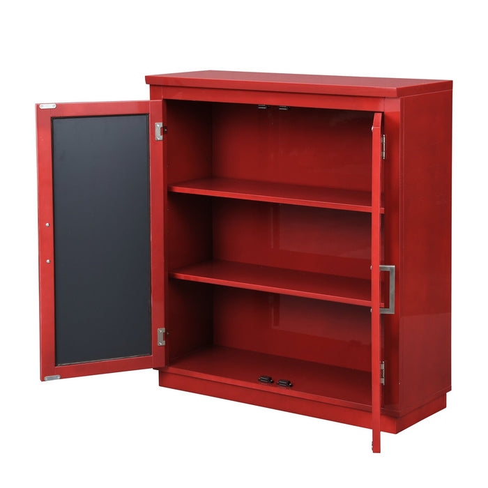 Darci 31.5\" Accent Cabinet with Mirrored Doors - Red