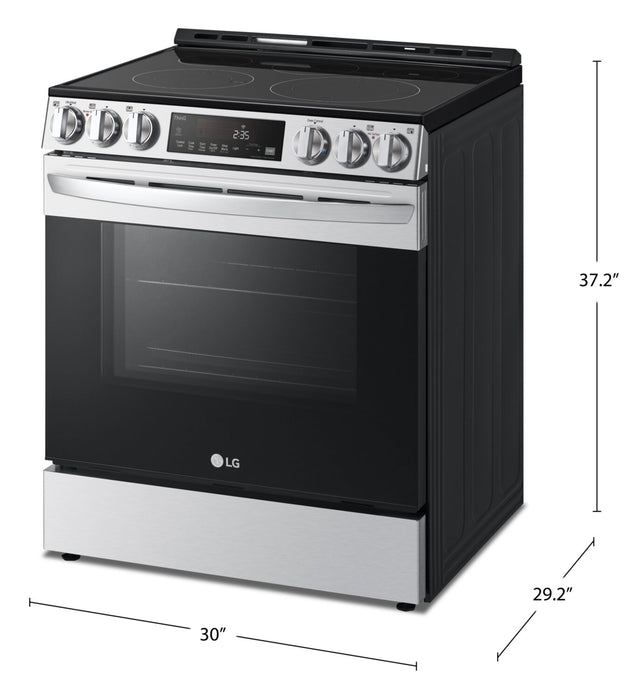 LG 6.3 Cu. Ft. Smart Electric Range with Air Fry and Fan Convection - Smudge Proof Stainless Steel - LSEL6333F