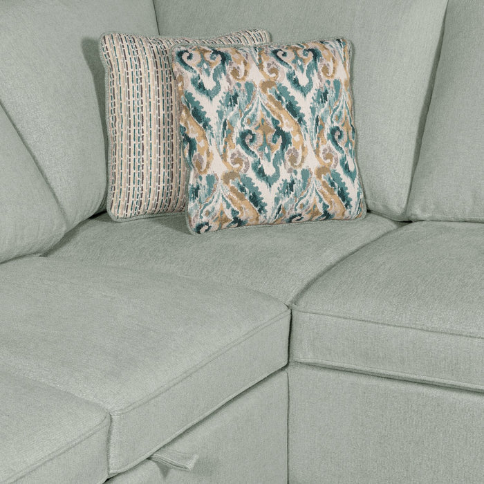 Scott Living Haven 2-Piece Left-Facing Chenille Fabric Sleeper Sectional - Seafoam Blue