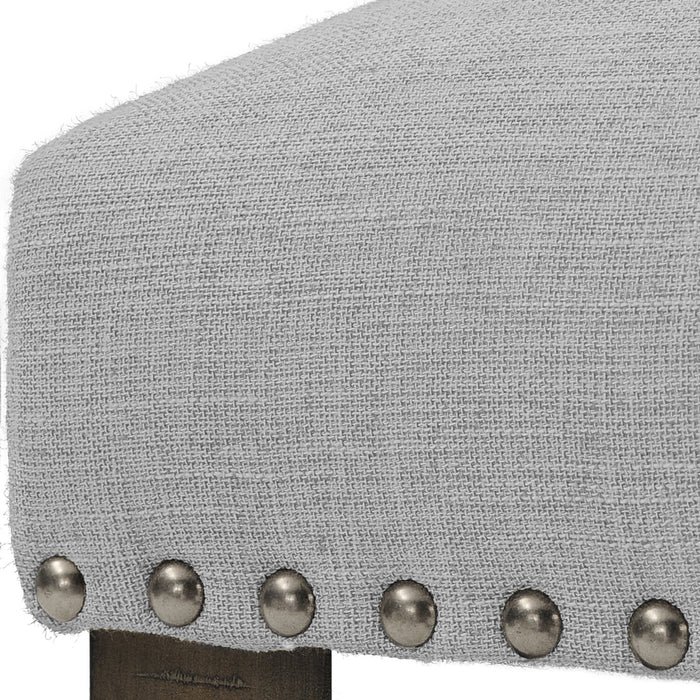 Alto Dining Chair with Linen-Look Fabric, Slat-Back - Grey