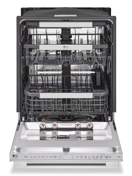 LG Studio 24\" 40 dBA Built-In Top-Control Smart Dishwasher with QuadWash®Pro  - Smudge Proof Stainless Steel - SDWB24S3
