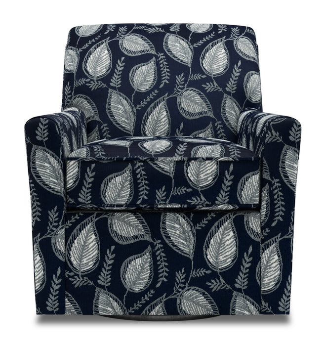 Made in Canada Sofa Lab Customizable Swivel 31\" Fabric Accent Chair - Midnight Multicolour