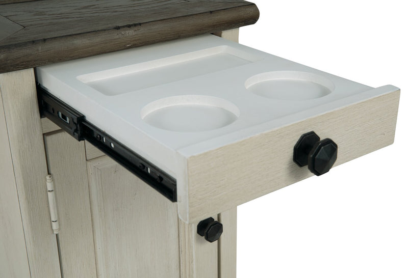 Colby 14\" Rustic Chairside Table with Storage - Two Tone Wood