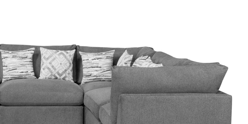 Scott Living Evolve Modular 8-Piece Linen-Look Fabric Sectional with Feather Down Cushions - Charcoal Grey