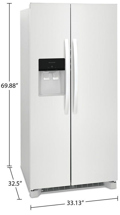 Frigidaire 33\" 22.3 Cu. Ft. Standard-Depth Side-by-Side Refrigerator - White - FRSS2323AW