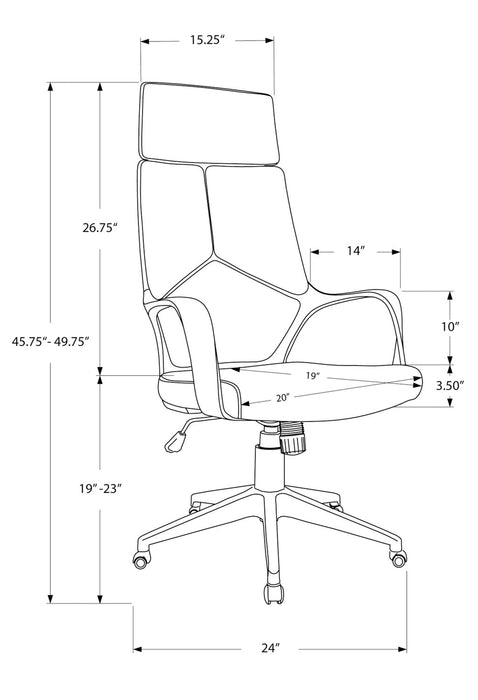 Hayes 25\" Executive Office Chair - Black 