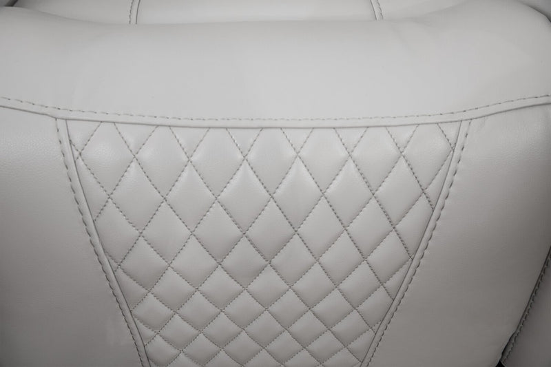 Cinema 6-Piece Leather-Look Fabric Home Theatre Power Reclining Sectional with Power Headrests - Cosmic Fog Grey