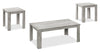 Remy 44\" Traditional 3-Pack Coffee + 2 End Tables - Grey 