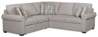 Scott Living Haven 2-Piece Left-Facing Chenille Fabric Sleeper Sectional - Grey 