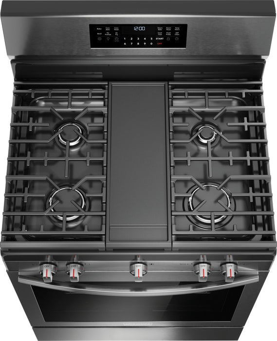 Frigidaire Gallery 5.1 Cu. Ft. Gas Range With Total Convection and Air Fry - Smudge-Proof® Black Stainless Steel - GCRG3060BD