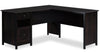 Cayla 59.06\" L-Shaped Office Desk with File Drawer - Estate Black 