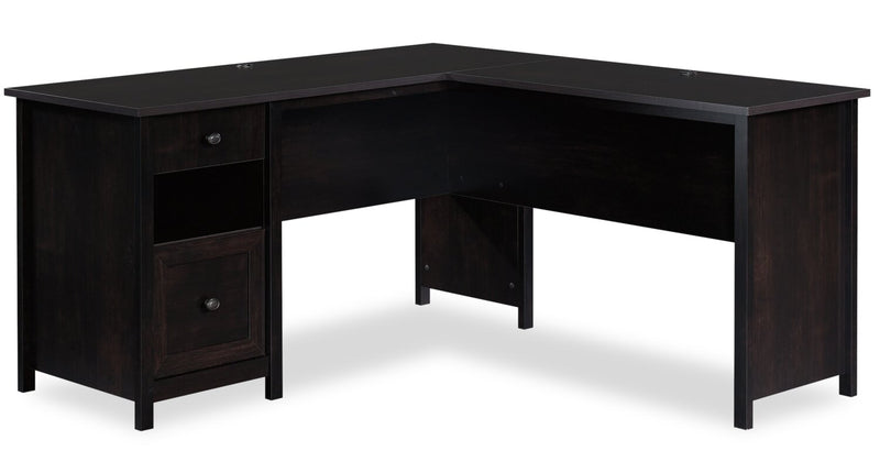 Cayla 59.06\" L-Shaped Office Desk with File Drawer - Estate Black 