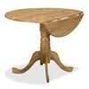 Hana Drop-Leaf Dining Table, Wood, Pedestal Base, 40\"W - Natural