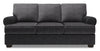 Made in Canada Customizable Sofa Lab Roll 86\" Chenille Fabric Sofa Bed with Rolled Arms - Luxury Charcoal Grey