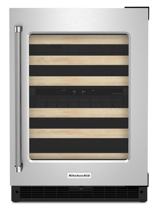 KitchenAid 24\" 5 Cu. Ft. Undercounter Wine Refrigerator - Stainless Steel - KUWR214KSB