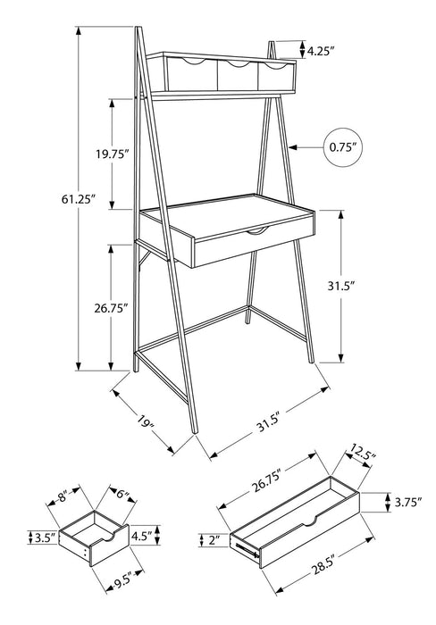 Norris 31.5\" Compact Office Desk with 4-Drawers - Grey