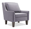Made in Canada Sofa Lab Customizable Club 29\" Velvet Fabric Accent Chair with Wood Legs - Granite Grey 