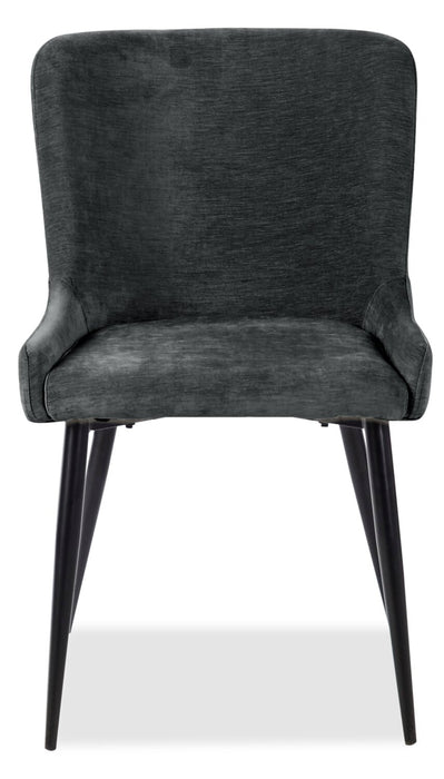 Lexi Dining Chair with Velvet-Look Fabric, Metal - Grey