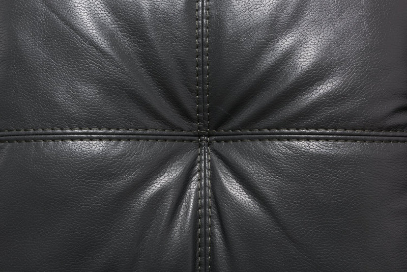 Made in Canada Addison 42\" Leather-Look Fabric Chair with Tufted Back Cushion - Grey