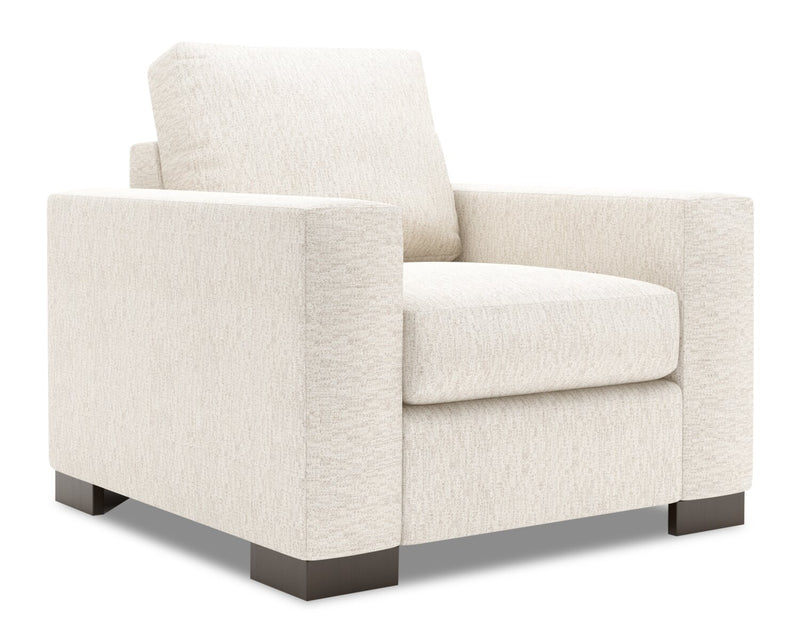 Made in Canada Sofa Lab Customizable Track 38\" Chenille Fabric Chair with Track Arms - Luxury Sand Beige